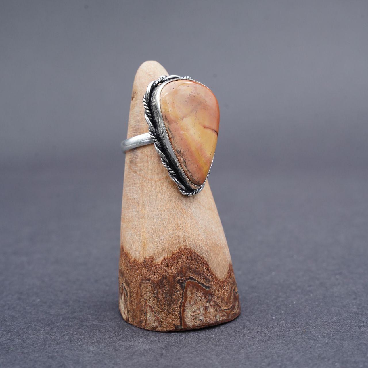 Silver Plated Mookaite Gemstone Ring Size P1/2