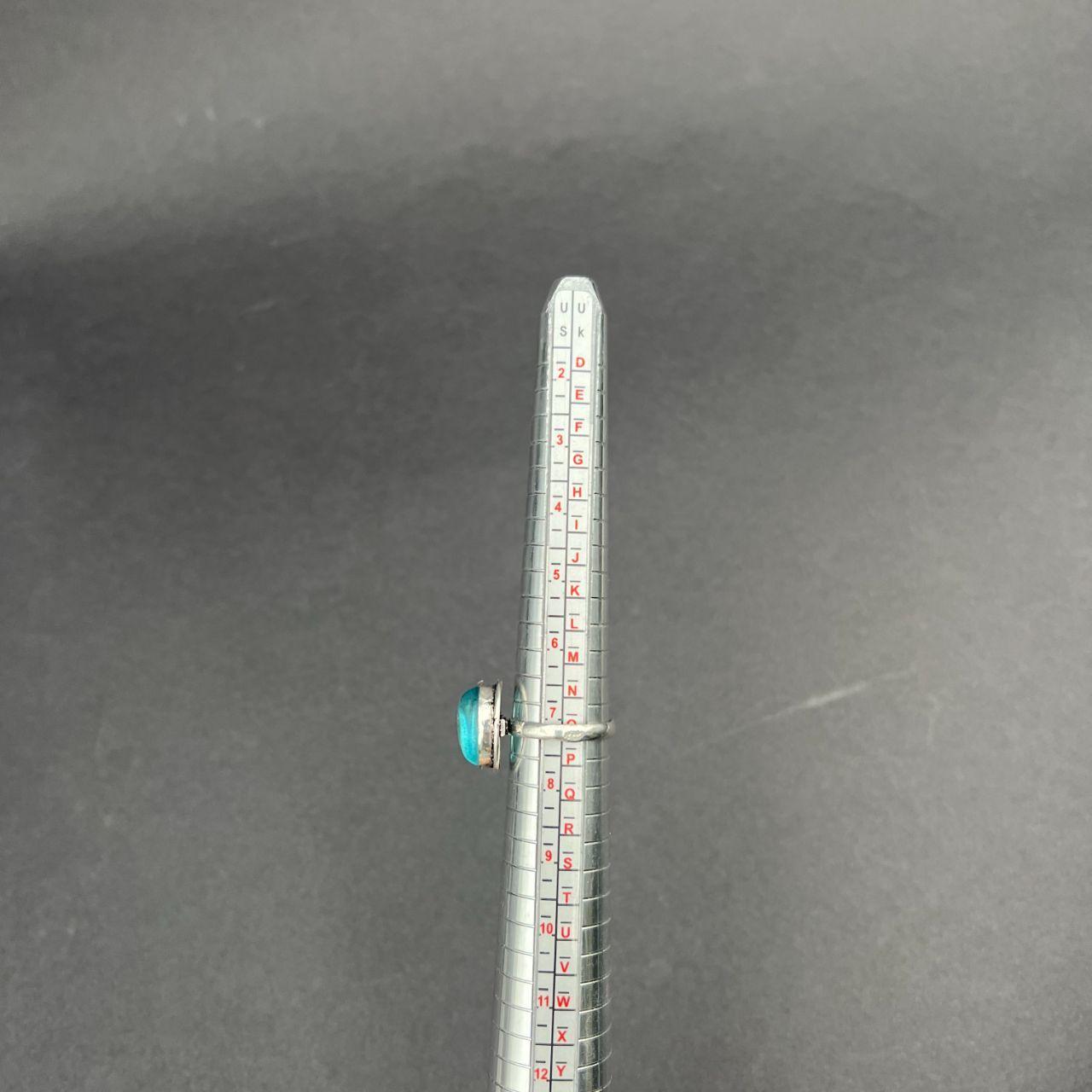 Silver Plated Aquamarine Gemstone Ring Size O