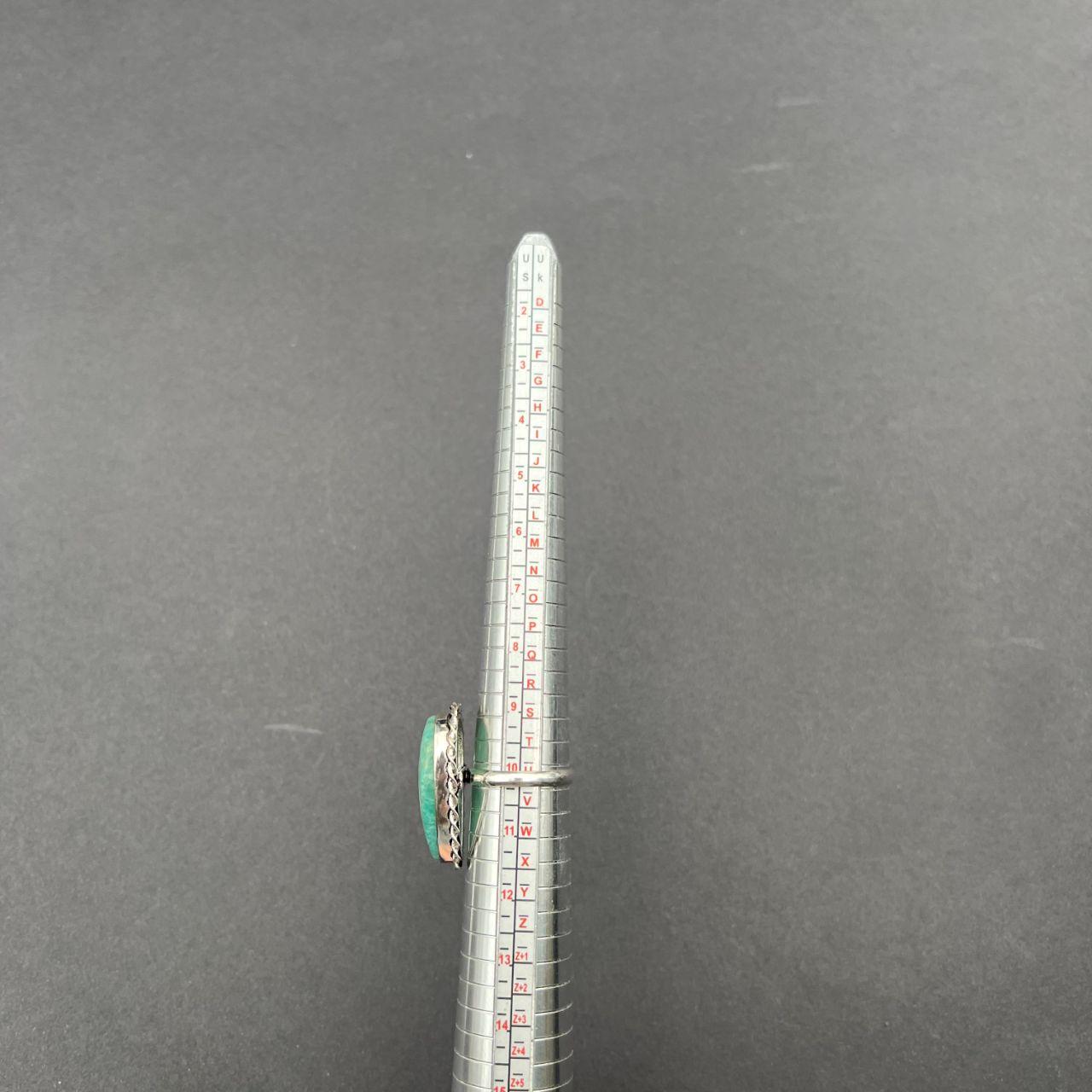 Silver Plated Aquamarine Gemstone Ring Size U