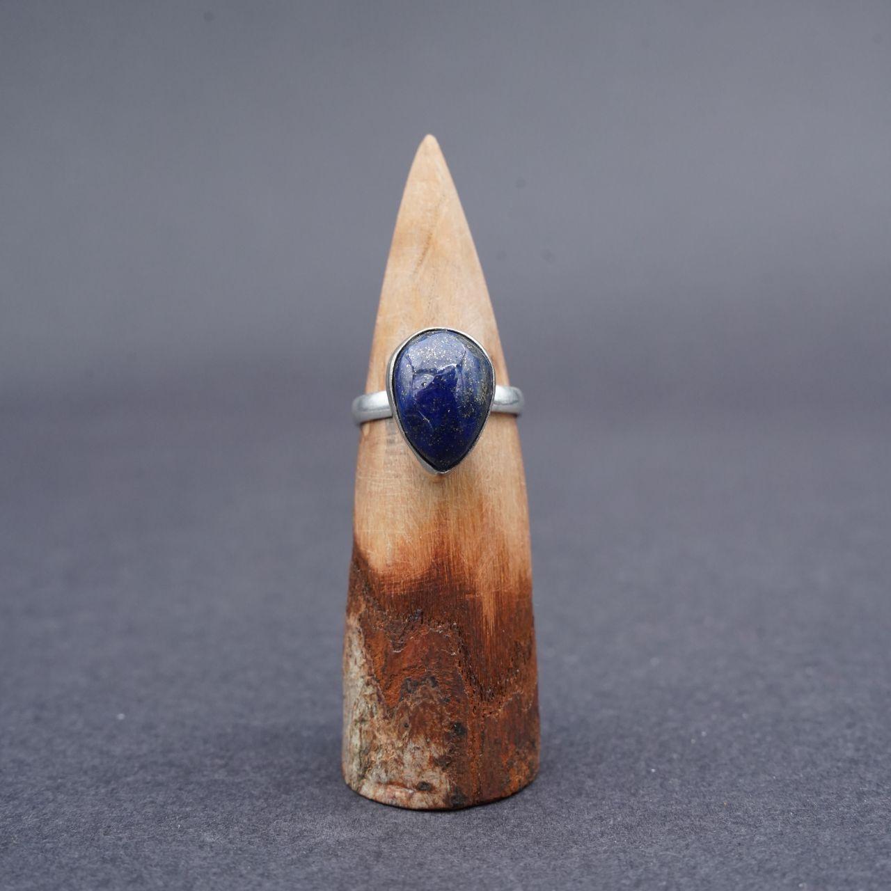 Silver Plated Lapis Lazuli Gemstone Ring Size L1/2