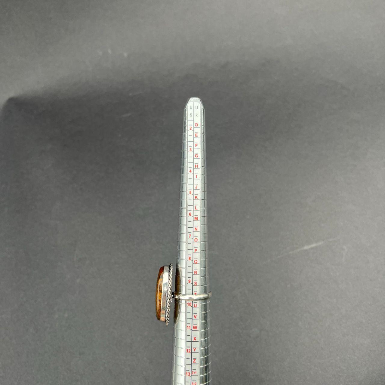 Silver Plated Tiger's Eye Gemstone Ring Size T