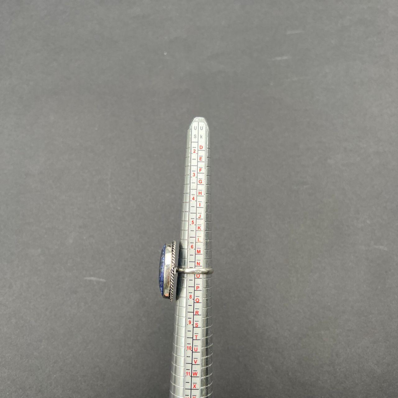 Silver Plated Lapis Lazuli Gemstone Ring Size N1/2