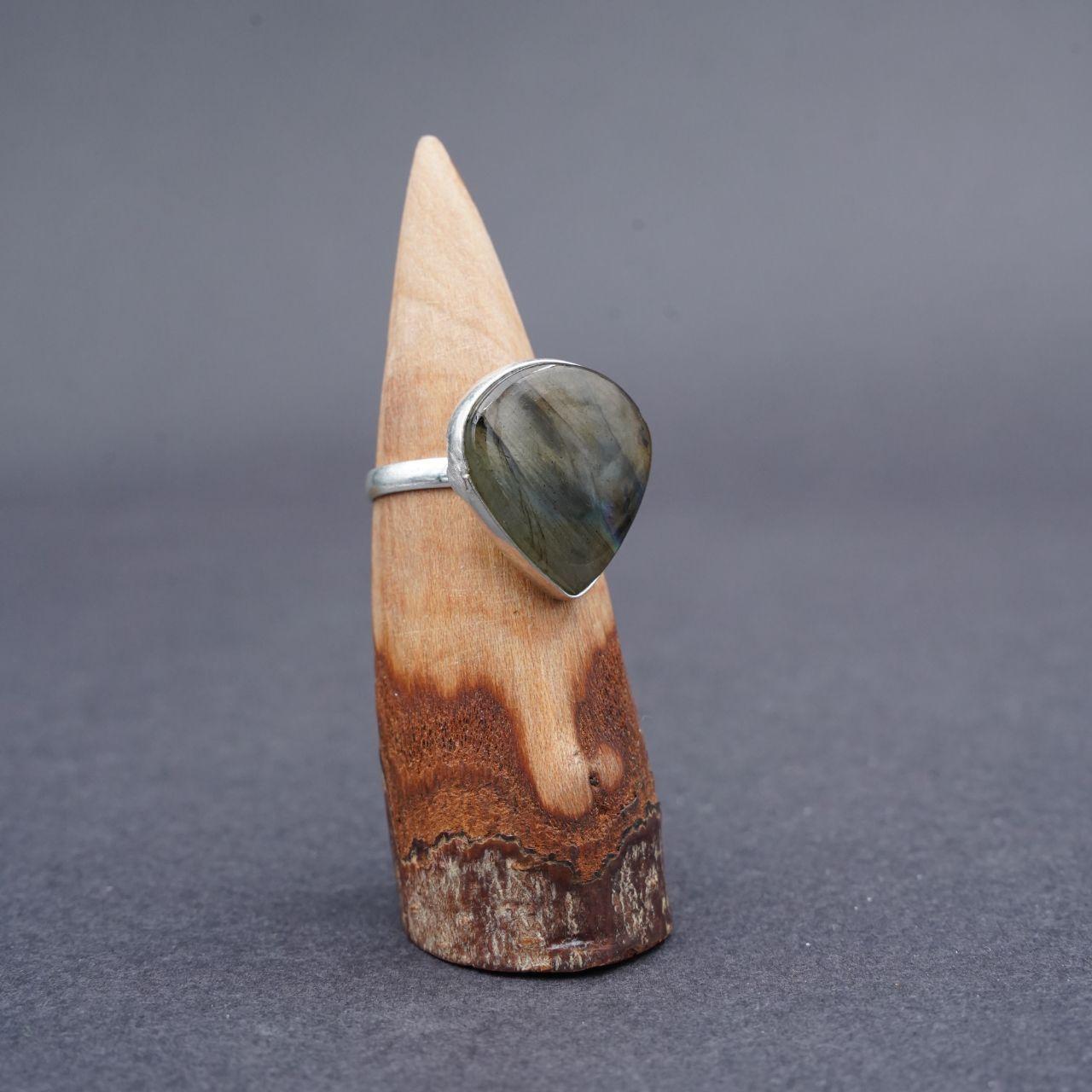 Silver Plated Labradorite Gemstone Ring Size Q