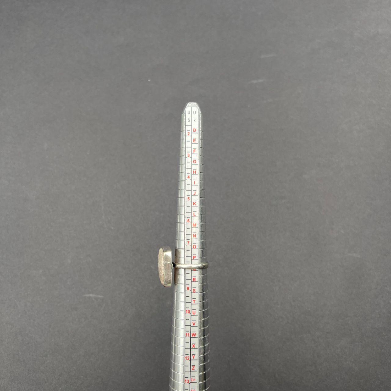 Silver Plated Dendrite Opal Gemstone Ring Size P1/2