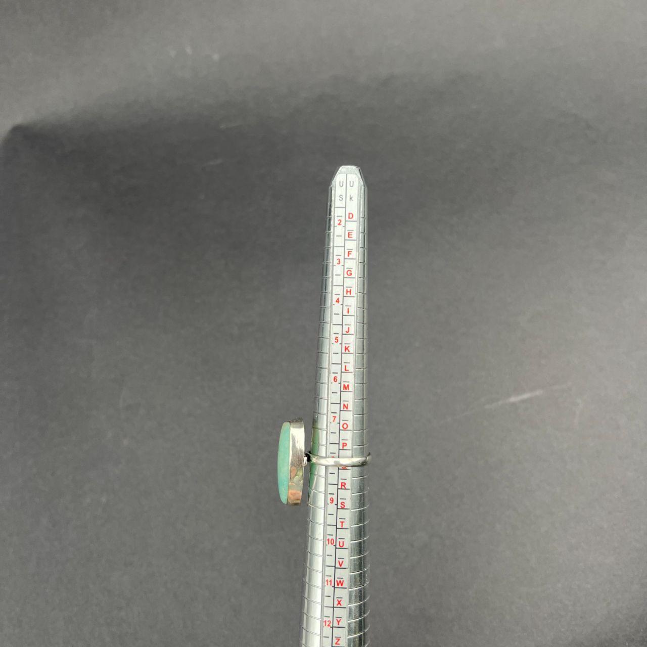 Silver Plated Aquamarine Gemstone Ring Size P1/2