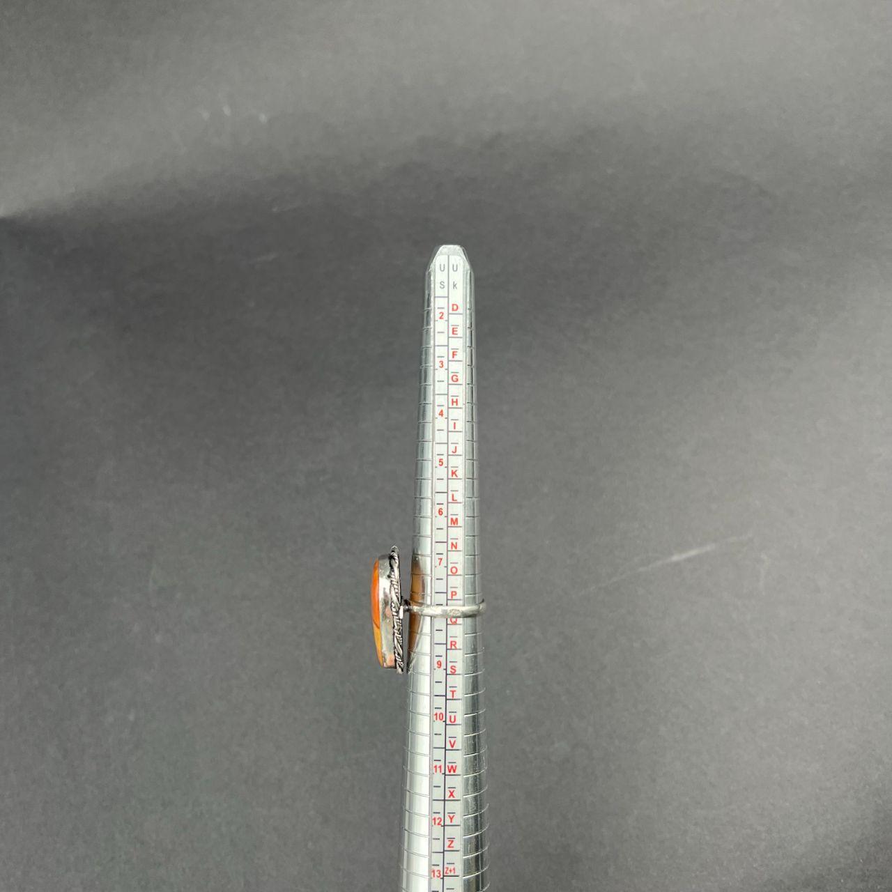 Silver Plated Mookaite Gemstone Ring Size P1/2