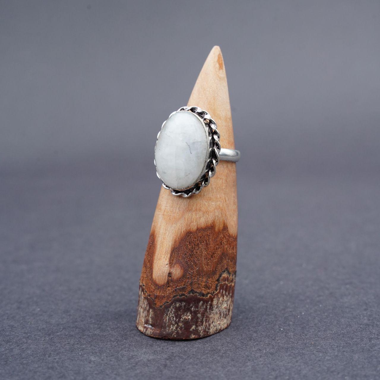 Silver Plated Moonstone Gemstone Ring Size N