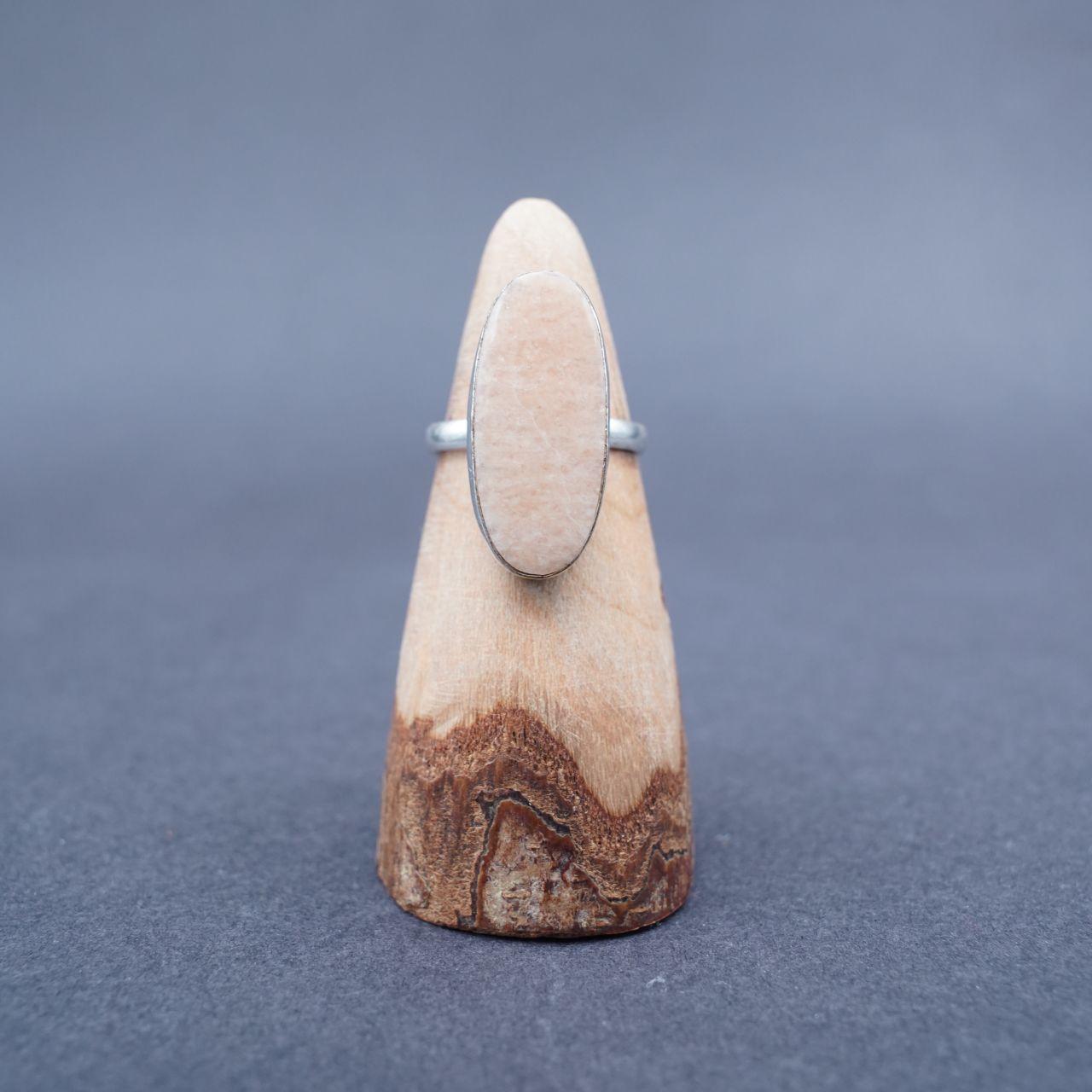 Silver Plated Pink Aventurine Gemstone Ring Size S1/2