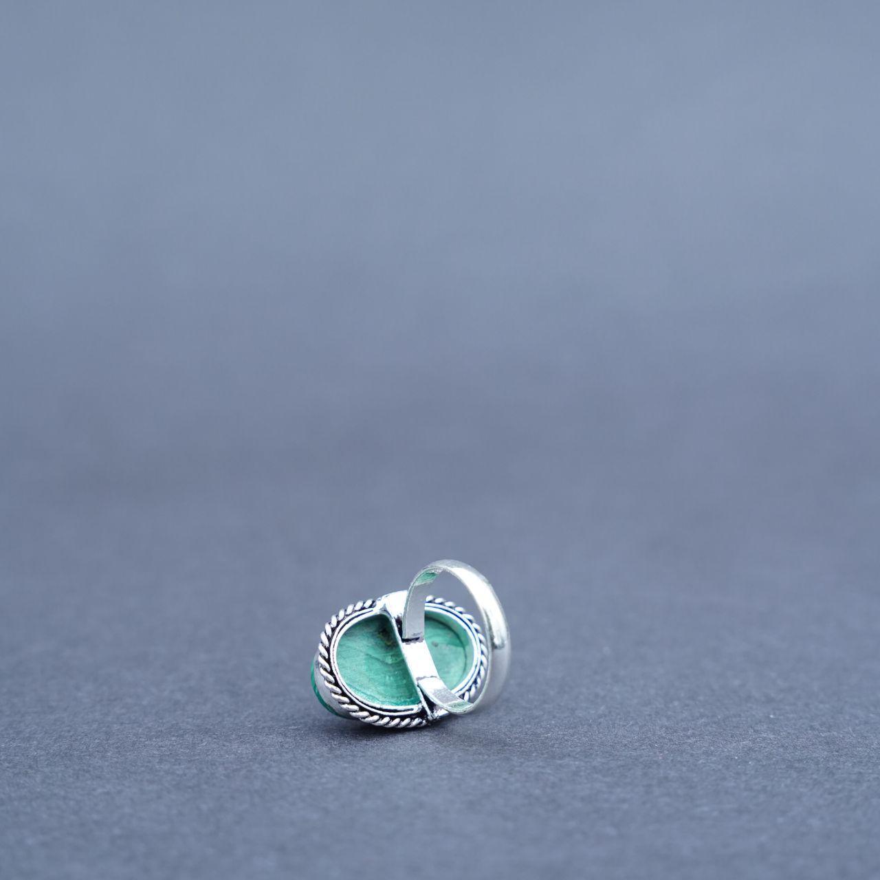 Silver Plated Marcasite Gemstone Ring Size L