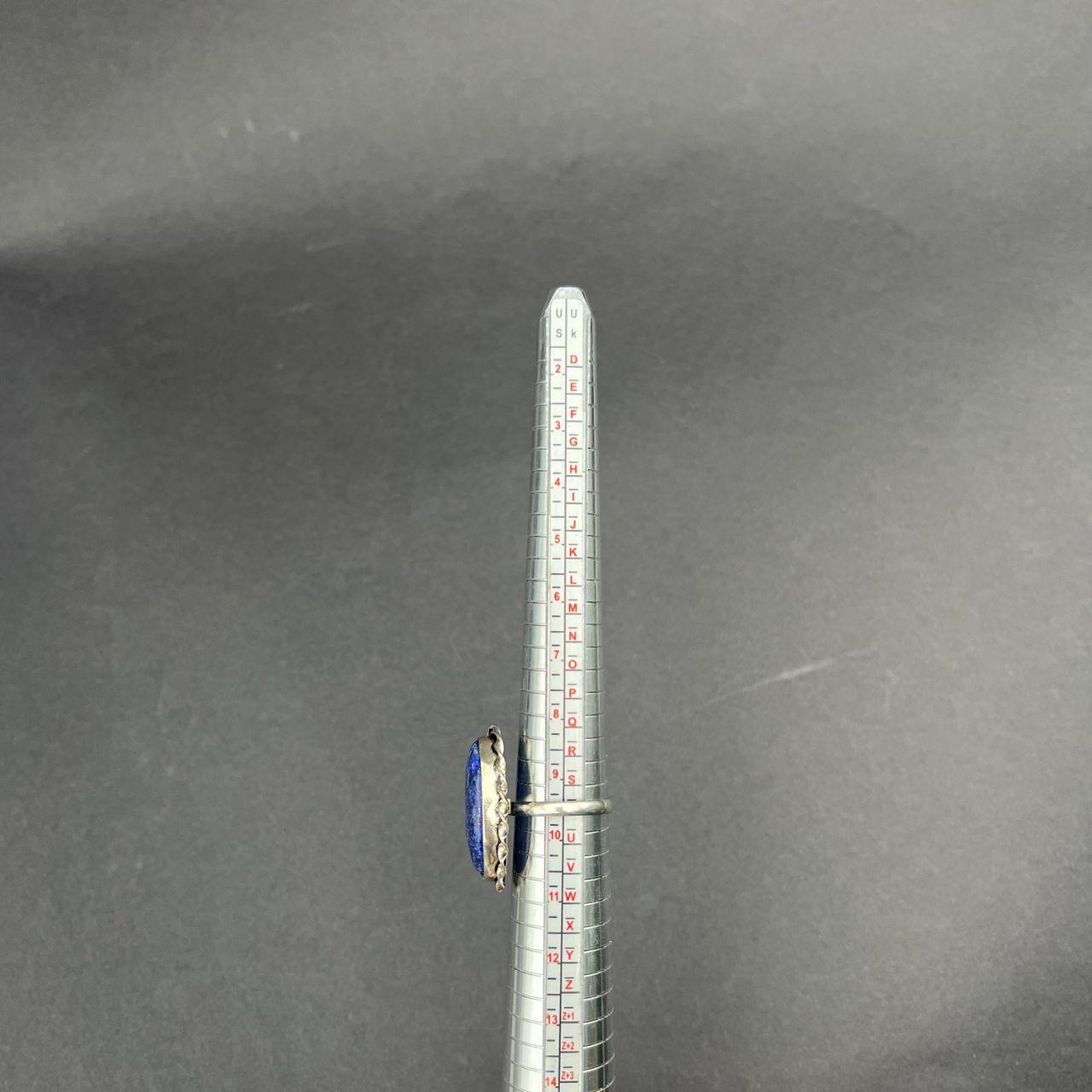 Silver Plated Lapis Lazuli Gemstone Ring Size T