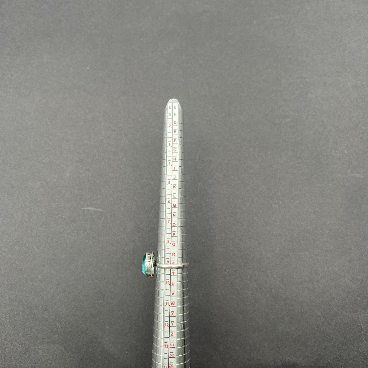 Silver Plated Aquamarine Gemstone Ring Size S