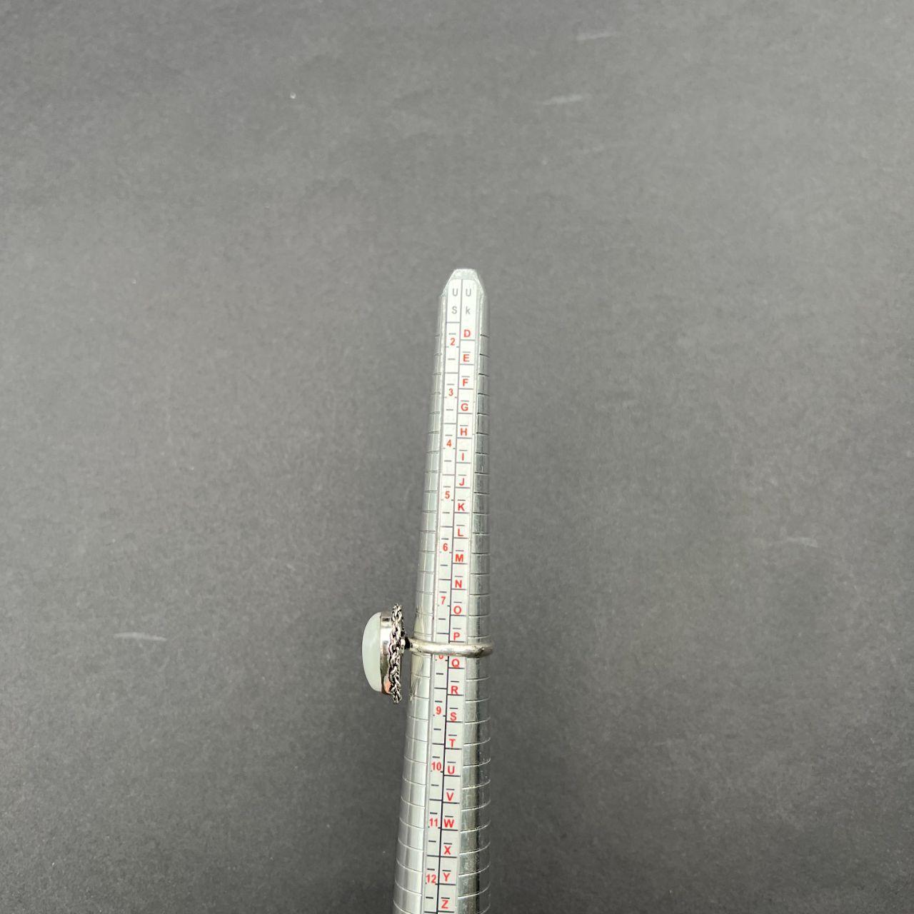 Silver Plated Moonstone Gemstone Ring Size P1/2