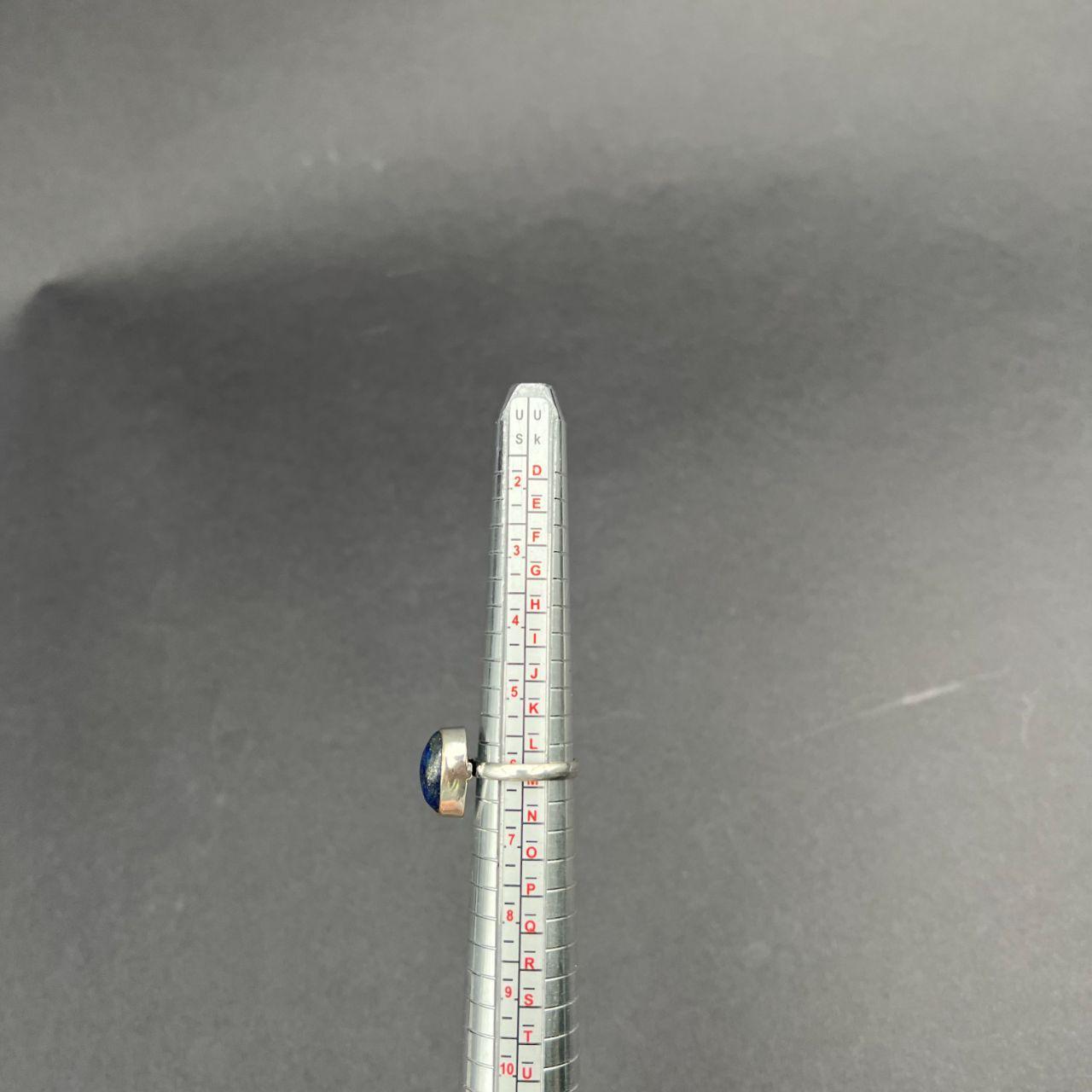 Silver Plated Lapis Lazuli Gemstone Ring Size L1/2