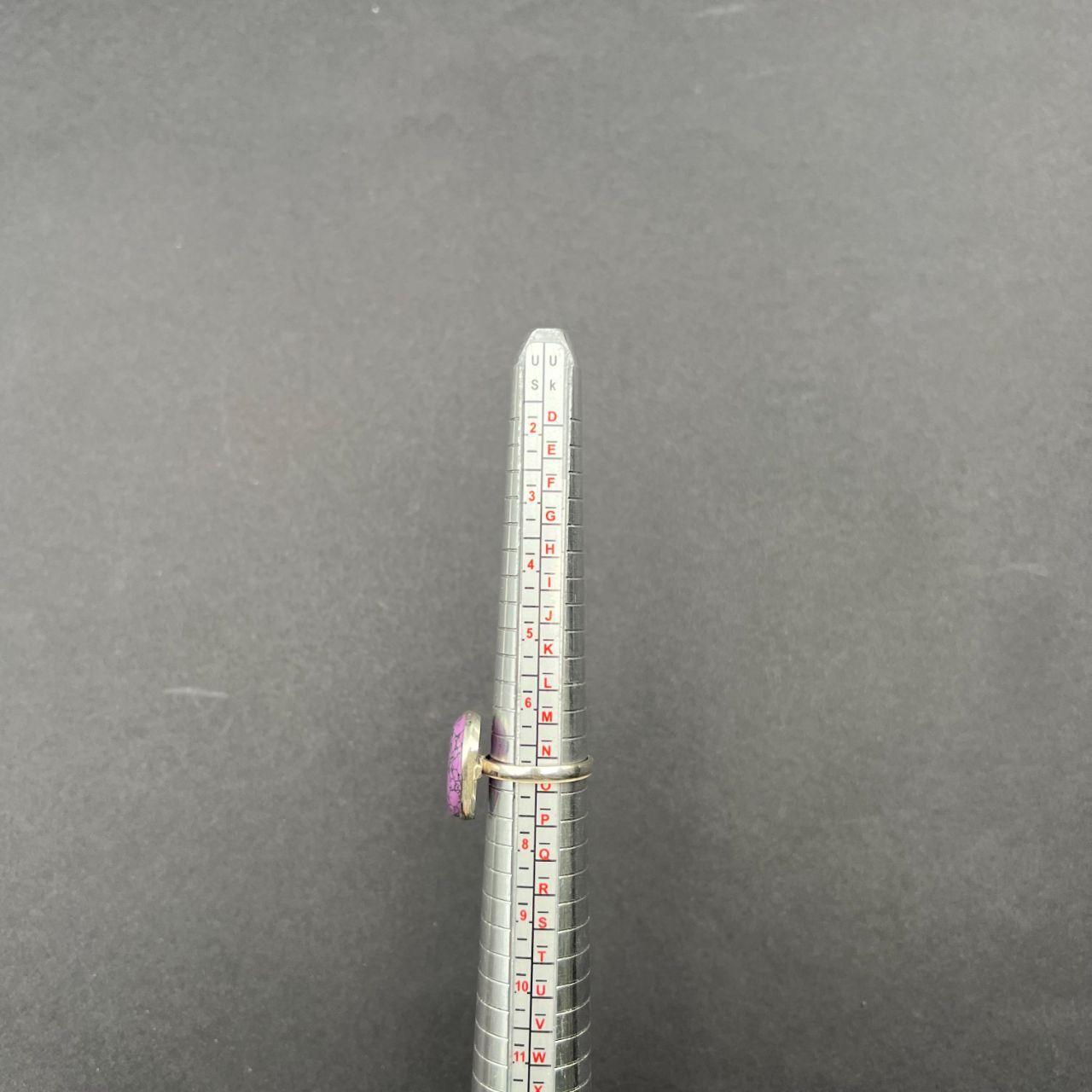 Silver Plated Purple Turquoise Gemstone Ring Size N1/2