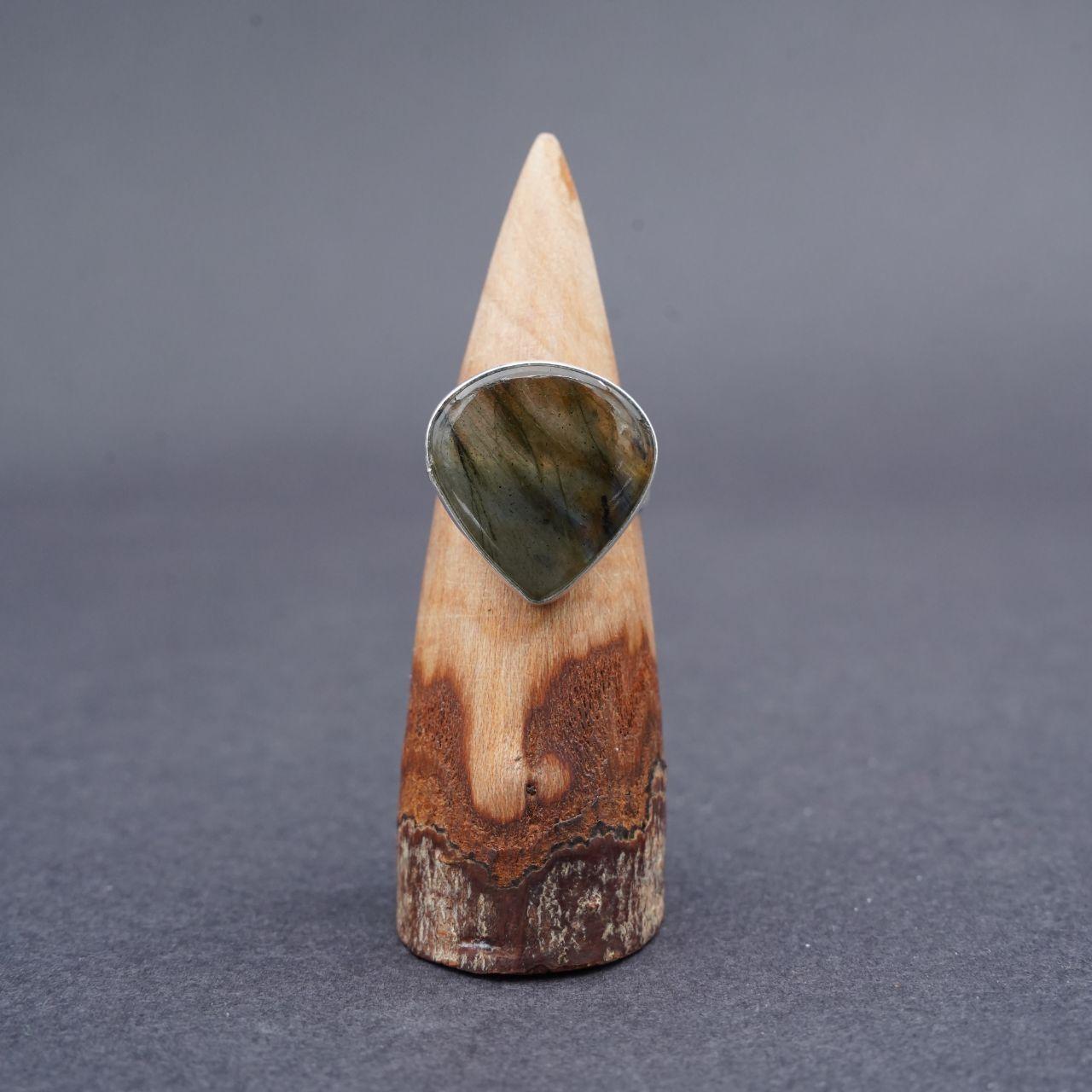 Silver Plated Labradorite Gemstone Ring Size Q