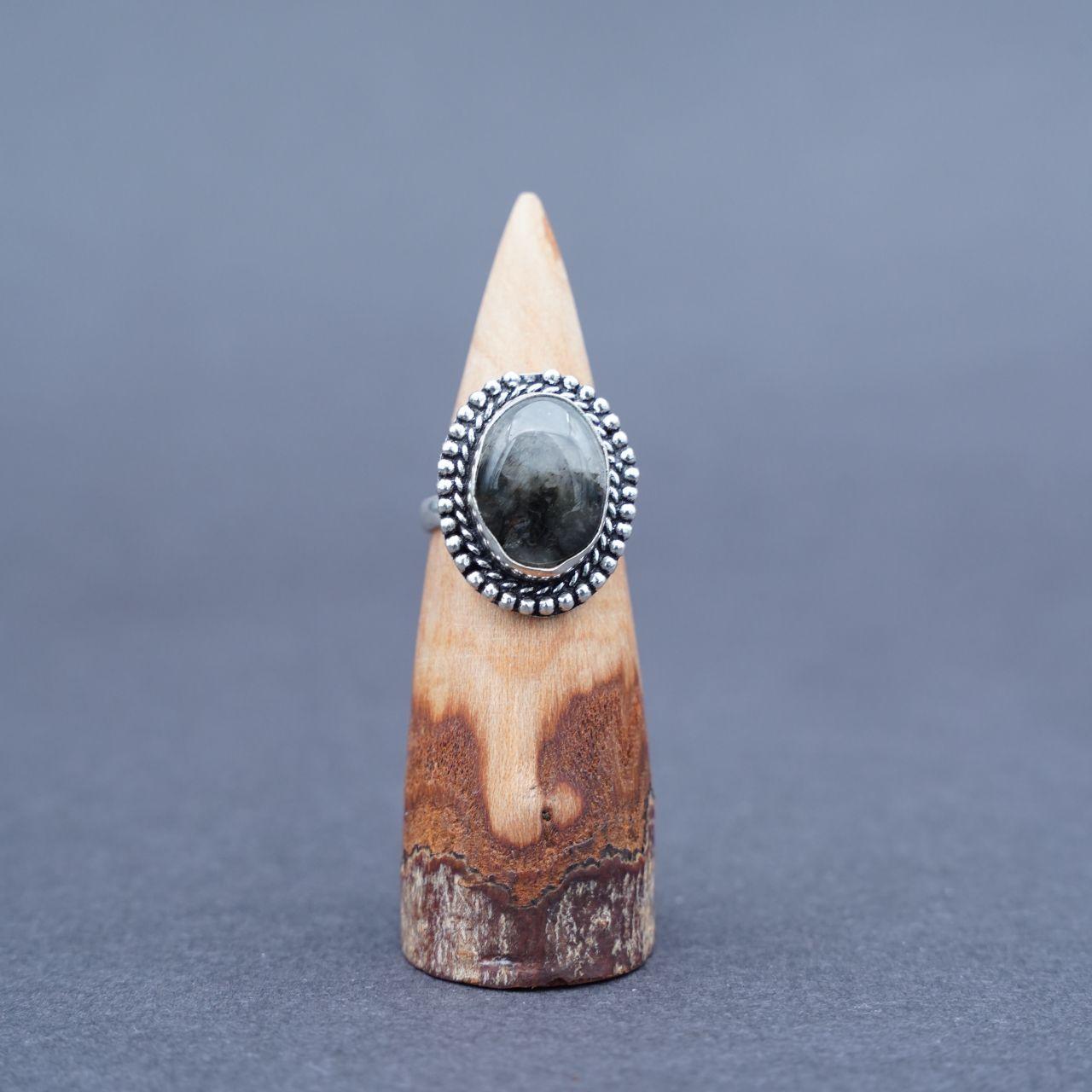 Silver Plated Gabru Jasper Gemstone Ring Size O