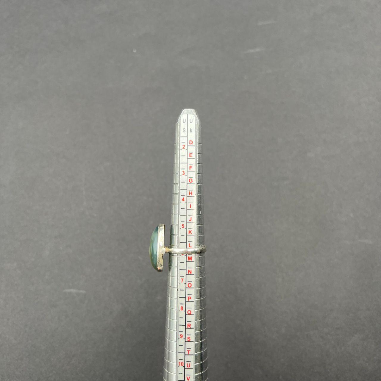 Silver Plated Rhyolite Gemstone Ring Size L