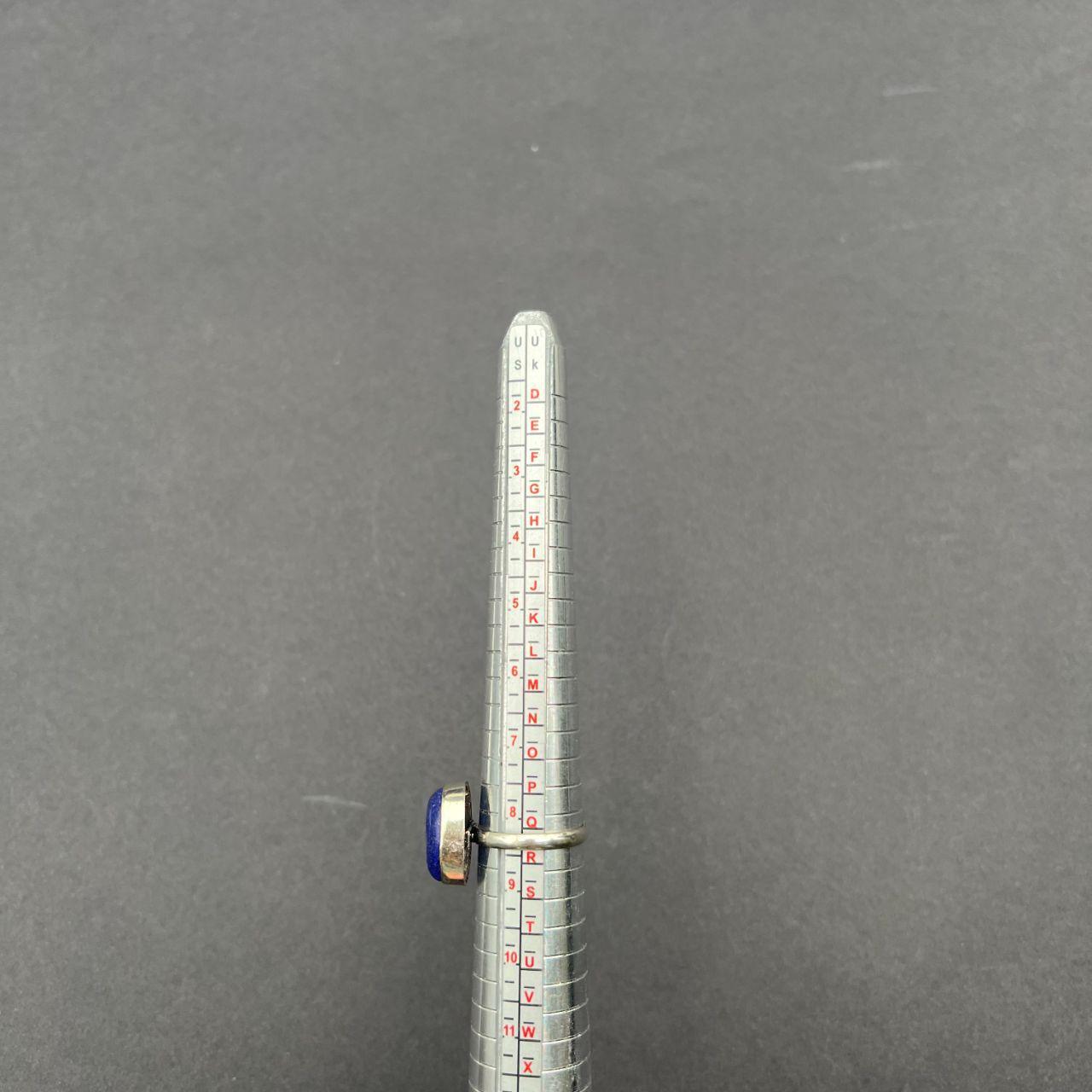 Silver Plated Lapis Lazuli Gemstone Ring Size Q1/2